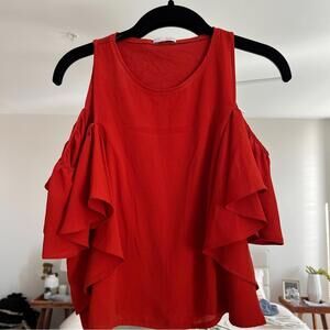 Red Shoulder Top